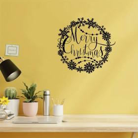 CIFbuy Elegant Christmas Metal Wall Art Holiday Welcome Sign Indoor Outdoor Decor Gift (TikTok, temu pick-up service)