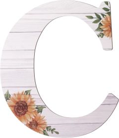 Letters 12 Inch Rustic Wooden Letters C for Wall Decor Home Wood Letters Sunflower Big Wood Wall Letters Decor for Living Room Bedroom Party Wedd
