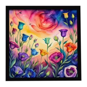 Colorful Lisianthus Framed Metal Print Bathroom, Kitchen, Office, Home Decor Wall Art Ready to Hang, Square, 8X8