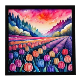 Colorful Hyacinths Framed Metal Print Bathroom, Kitchen, Office, Home Decor Wall Art Ready to Hang, Square, 8X8