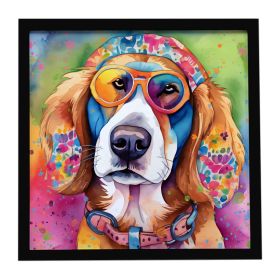Hippie Dawg Framed Metal Print Bathroom, Kitchen, Office, Home Decor Wall Art Ready to Hang, Square, 8X8