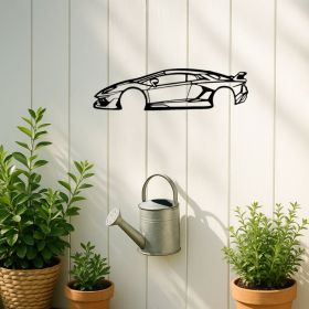 Precision Laser-Cut Metal Wall Art Sleek Sports Car Silhouette (Option: Wrought iron decoration)