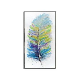 Handmade Abstract Oil Painting Top Selling Wall Art Modern Colorful Feather Picture Canvas Home Decor For Living Room No Frame (size: 90X120cm)