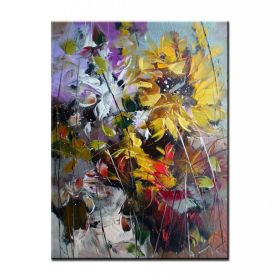 Unframed Handmade Texture Knife Flower Tree Abstract Modern Wall Art Oil Painting Canvas Home Wall Decor For Room Decoration (size: 150X220cm)