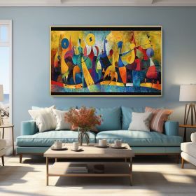 Abstract Colored Figures Oil Painting on Canvas Large Wall Art Original Famous Painting Modern Wall Art Living Room Home Decor Picasso Art (Style: 01, size: 50x70cm)
