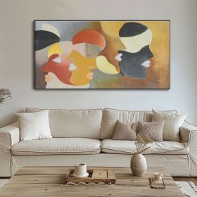 Large Abstract Face Art Oil Painting Painting On Canvas Contemporary Art Abstract Wall Art Original Painting Gold Wall Art (Style: 01, size: 120x240cm)