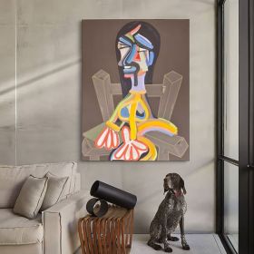 Large Abstract Woman Figure Canvas Art Original Geometric Oil Painting on Canvas Modern Minimalist Wall Art for Living Room Bedroom Décor (Style: 01, size: 140x210cm)