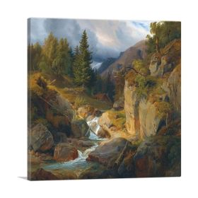 Norwegian Landscape 1836 (Type: Standard Framed Canvas Print, size: 24" x 24" / 60cm x 60cm (approx))
