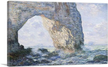 The Manneport, Rock Arch West Of Etretat 1883 (Type: Standard Framed Canvas Print, size: 16" x 12" / 42cm x 30cm (approx))