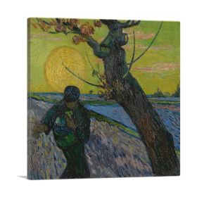 The Sower 1888 (Type: Standard Framed Canvas Print, size: 30" x 30" / 70cm x 70cm (approx))