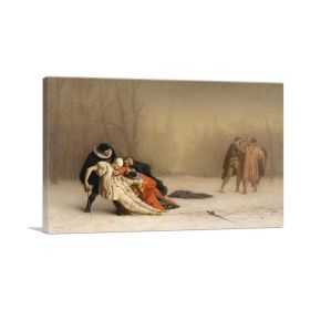 The Duel After The Masquerade 1857 (Type: Standard Framed Canvas Print, size: 12" x 8" / 30cm x 20cm (approx))