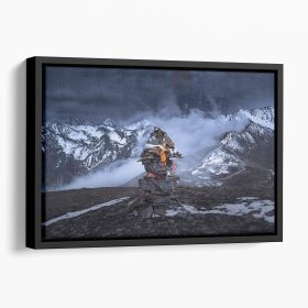 Marnyi Stone Floating Framed Canvas (Color: Black, size: 36" x 24" / 90cm x 60cm (approx))