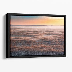 Dawn Floating Framed Canvas (Color: Black, size: 36" x 24" / 90cm x 60cm (approx))