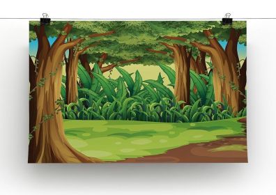Illustration of the giant trees in the forest Canvas Print or Poster (Type: Poster Print, size: Large (24" x 16"))