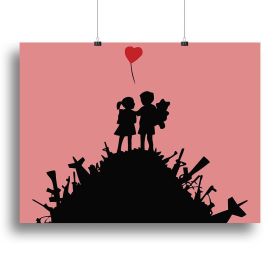 Banksy Landscape.psd Canvas Print or Poster (Type: Standard Framed Canvas Print, size: 28" x 20" / 70cm x 50cm (approx))