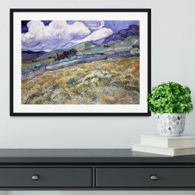Landscape from Saint-Remy Framed Print (Color: White/With White Edging, size: 18" x 12" / 48cm x 30cm (approx))