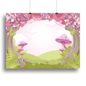 Fantasy landscape with mushrooms Canvas Print or Poster (Type: Poster Print, size: X-Large (28" x 20"))