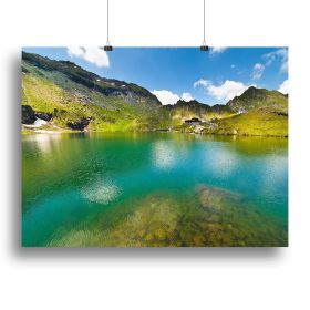 landscape from Balea Lake Canvas Print or Poster (Type: Standard Framed Canvas Print, size: 40" x 26" / 100cm x 65cm (approx))