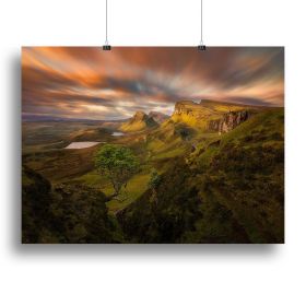 Lonely Tree Landscape Canvas Print or Poster (Type: Standard Framed Canvas Print, size: 24" x 16" / 60cm x 40cm (approx))