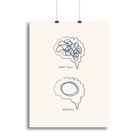 Mindfull Canvas Print or Poster (Type: Standard Framed Canvas Print, size: 28" x 20" / 70cm x 50cm approx)