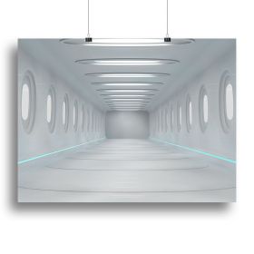 Futuristic interior Canvas Print or Poster (Type: Poster Print, size: Small (12" x 8"))