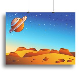 Cartoon red planet landscape Canvas Print or Poster (Type: Poster Print, size: Medium (16" x 12"))
