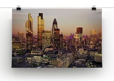 Tower 42 Gherkin Willis Building Stock Exchange Tower Canvas Print or Poster (Type: Standard Framed Canvas Print, size: XX-Large (32" x 24"))