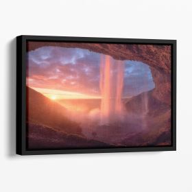 A Wall Of Flames Floating Framed Canvas (Color: Black, size: 12" x 8" / 30cm x 20cm (approx))