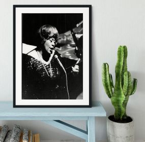 Ella Fitzgerald Framed Print (Color: White/With White Edging, size: 12" x 8" / 30cm x 20cm (approx))