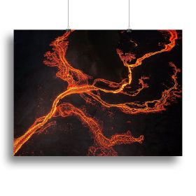 Lava River Abstract Canvas Print or Poster (Type: Standard Framed Canvas Print, size: 40" x 26" / 100cm x 65cm (approx))